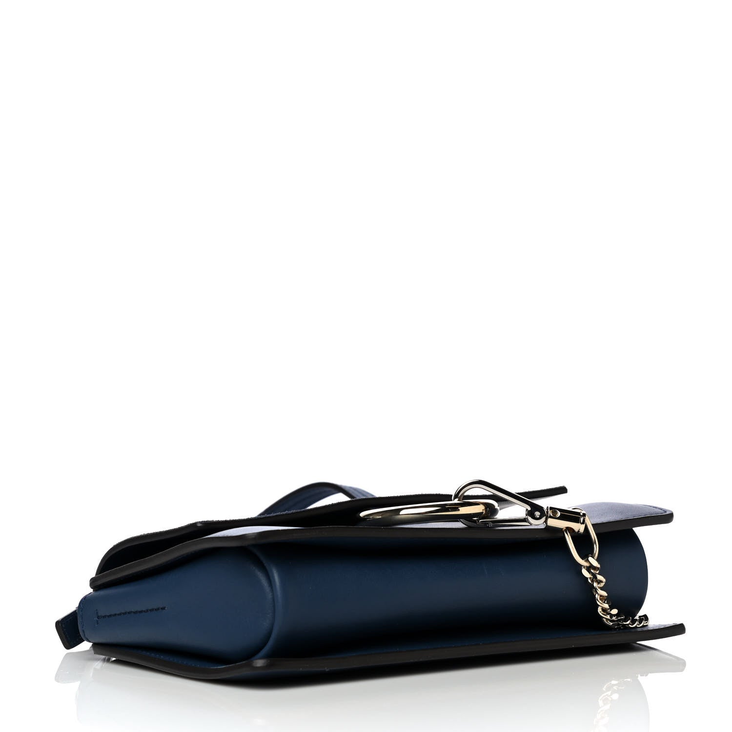 Chloe Suede Calfskin Small Faye Shoulder Bag Deep Ocean 3 of 12