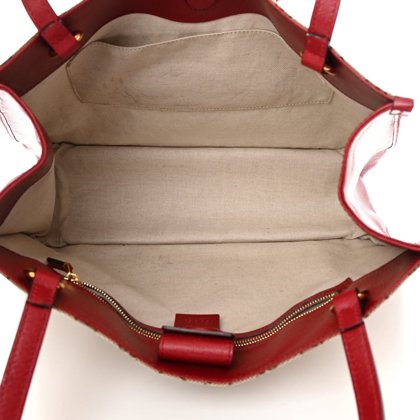 Monogram New Sakai Calfskin Lux Horsebit 1955 Tote Bag Beige Ebony New Cherry Red