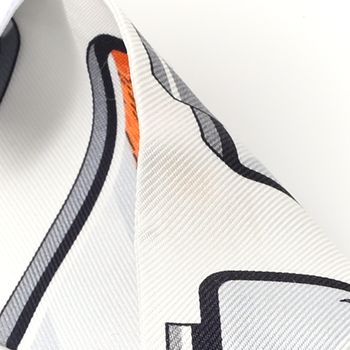 Hermes Silk Story Twilly White Gris Rouge 4 of 4