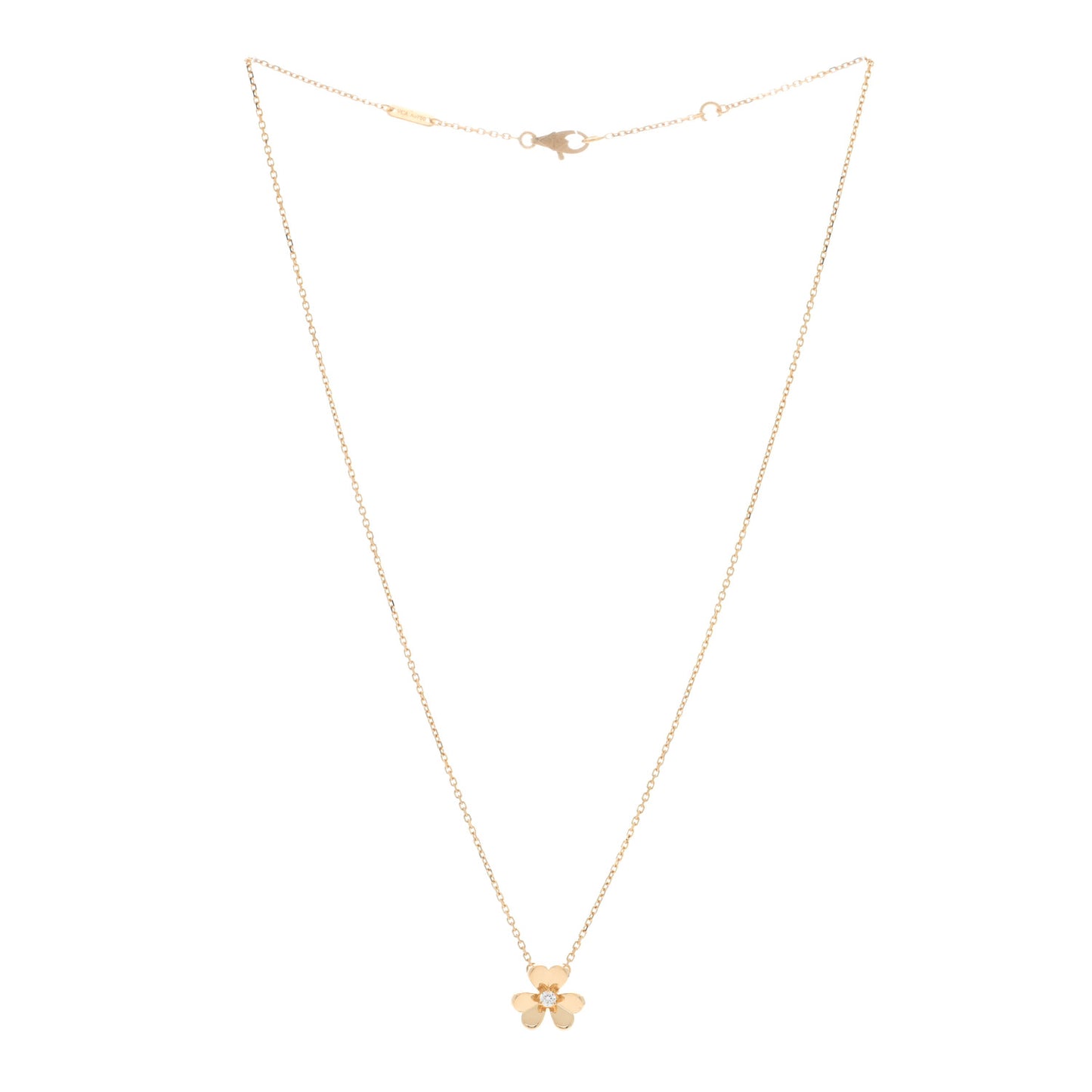 18K Yellow Gold Diamond Mini Frivole Pendant Necklace