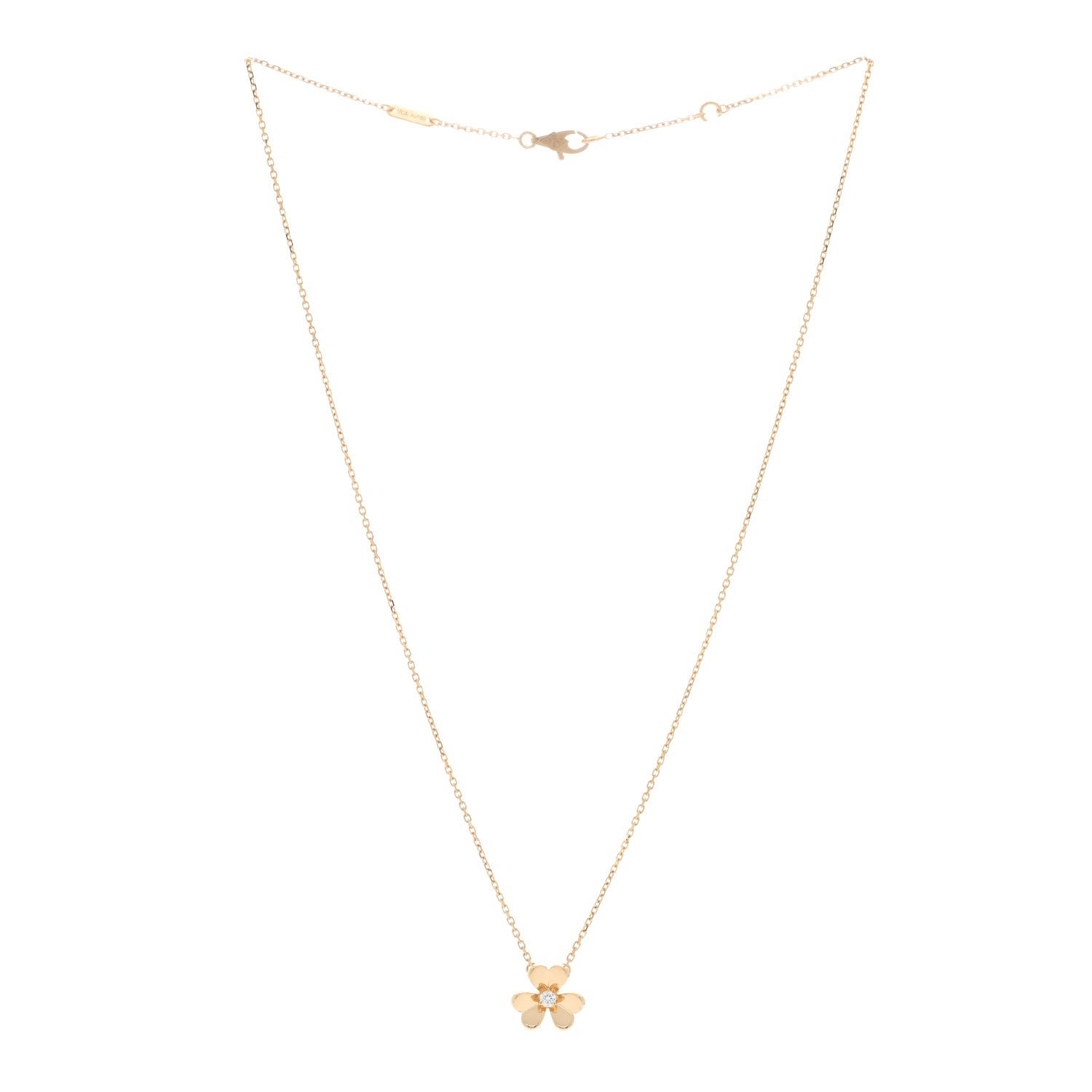 Van Cleef & Arpels 18K Yellow Gold Diamond Mini Frivole Pendant Necklace 3 of 5