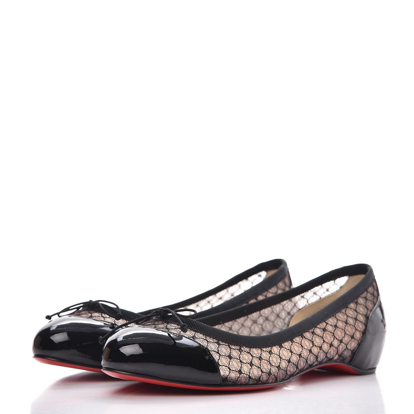 Patent Shiny Maille Miss Mix Flats 36 Black