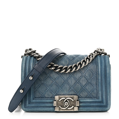Chanel Denim Quilted Small Boy Flap Blue 1 of 10
