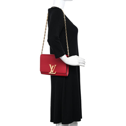 Louis Vuitton Calfskin Chain Louise MM Red 3 of 11