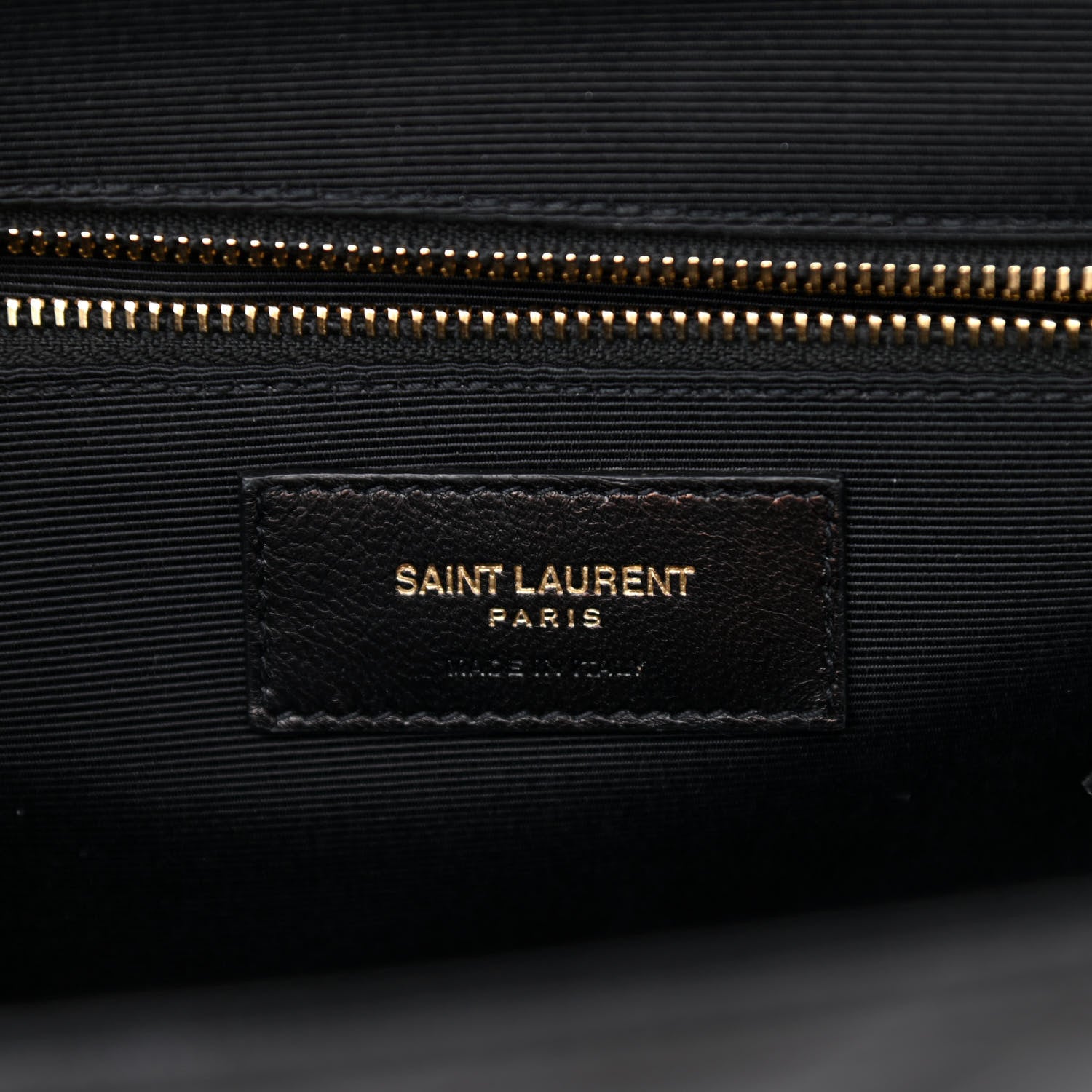 Saint Laurent Grain De Poudre Matelasse Chevron Large Monogram Satchel Black 6 of 9