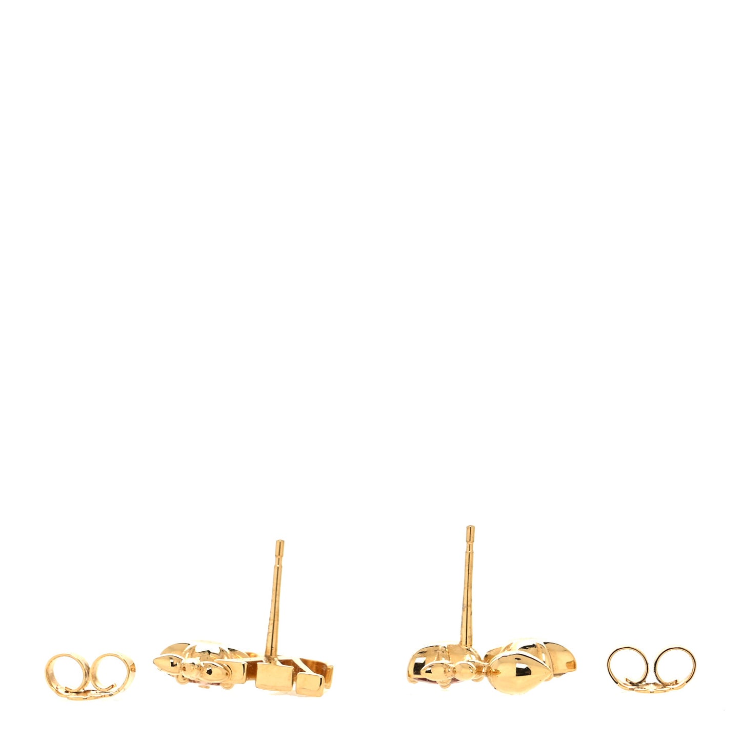 Metal Crystal Loulougram Monogram Flowers Earrings Gold