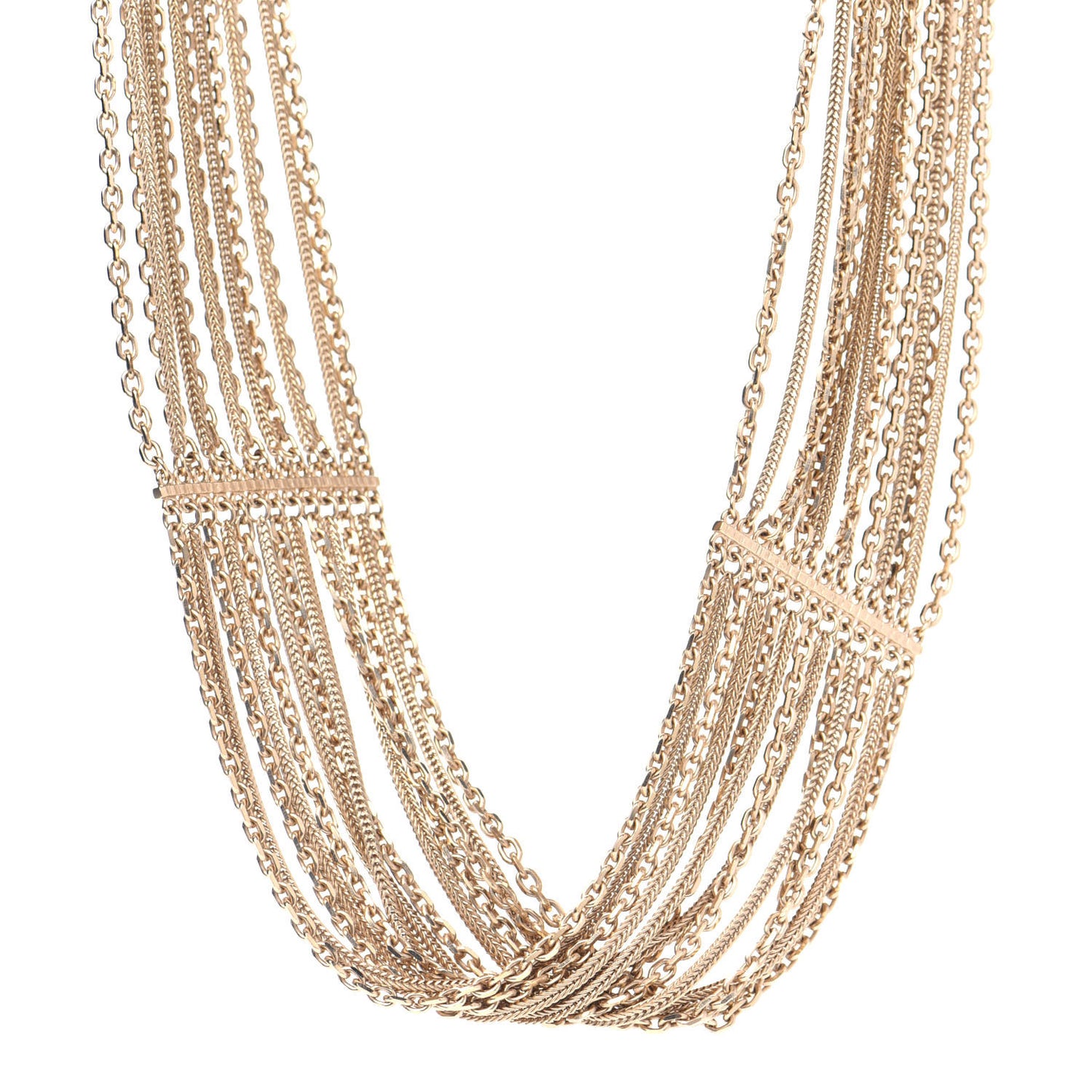Multi Strand Chain Short Necklace Gold