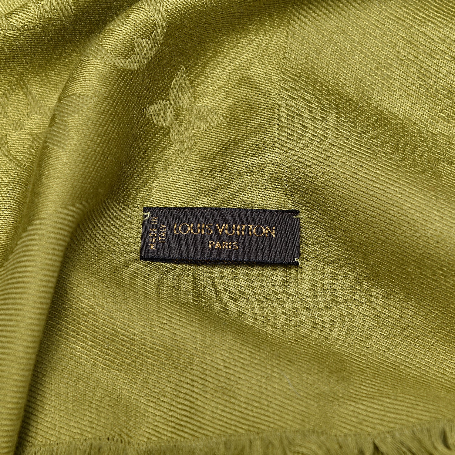 Louis Vuitton Wool Silk Monogram Shawl Green 3 of 4