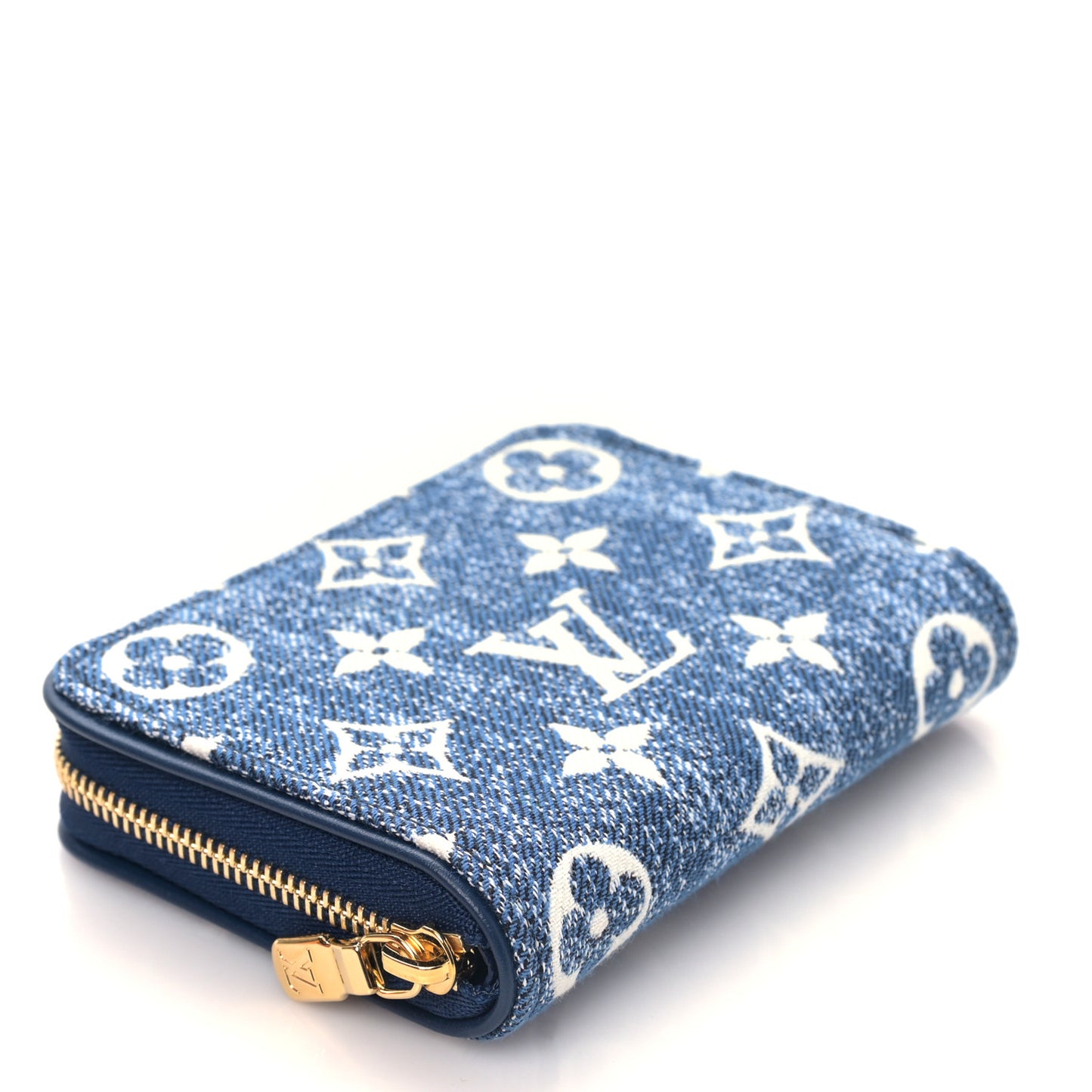 Denim Monogram Jacquard Zippy Coin Purse Bleu