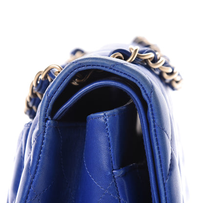 Chanel Lambskin Quilted Jumbo Double Flap Blue 18 of 22