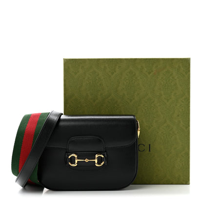 Gucci Azalea Calfskin Web Mini Horsebit 1955 Shoulder Bag Black 11 of 11