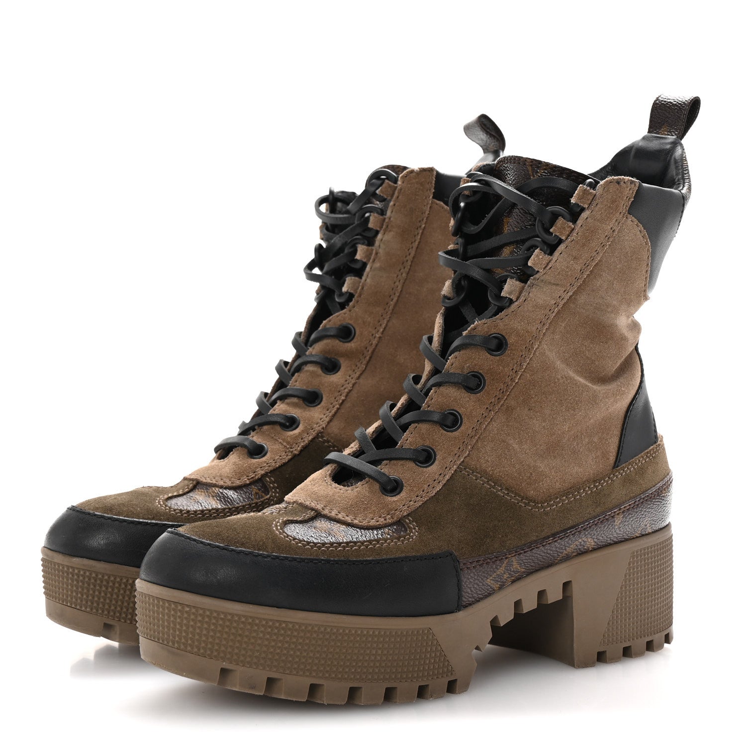 Louis Vuitton Suede Calfskin Monogram Laureate Platform Desert