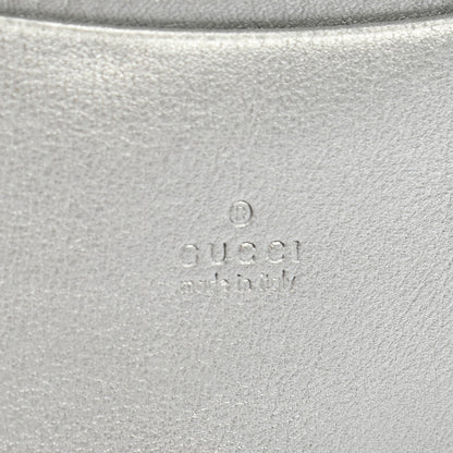 Gucci Metallic Guccissima Interlocking G Flap Card Case Silver 6 of 10