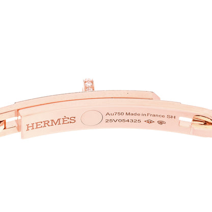 Hermes 18K Rose Gold Diamond Full Pave PM Kelly Chaine Bracelet ST 4 of 5