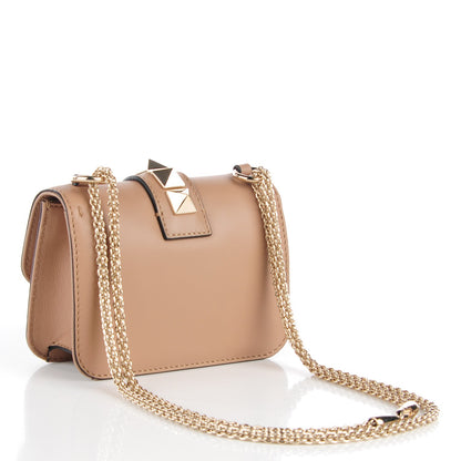 Valentino Garavani Vitello Mini Glam Lock Rockstud Flap Beige 3 of 7