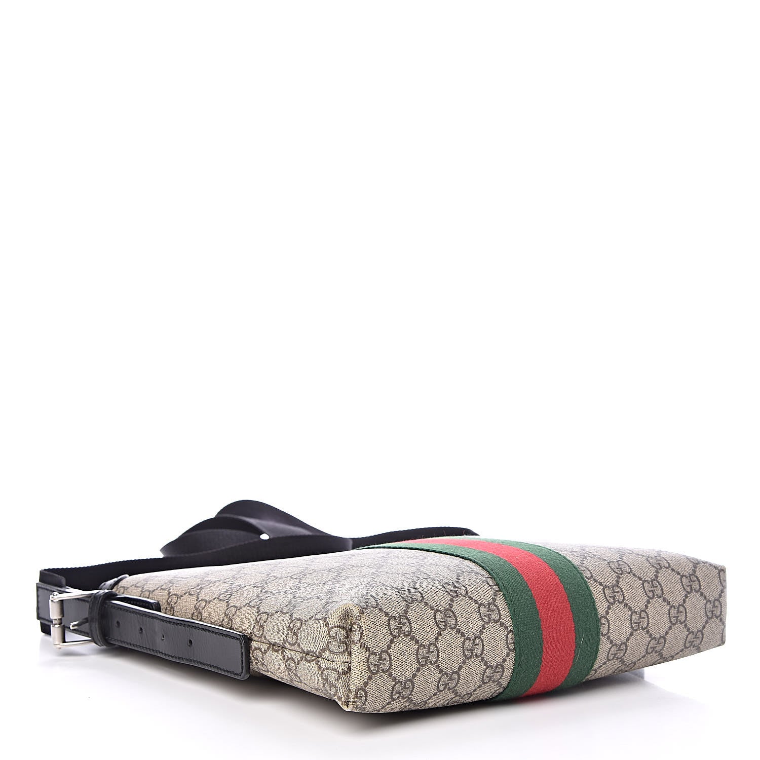 Gucci GG Supreme Monogram Web Messenger Bag Black 4 of 9