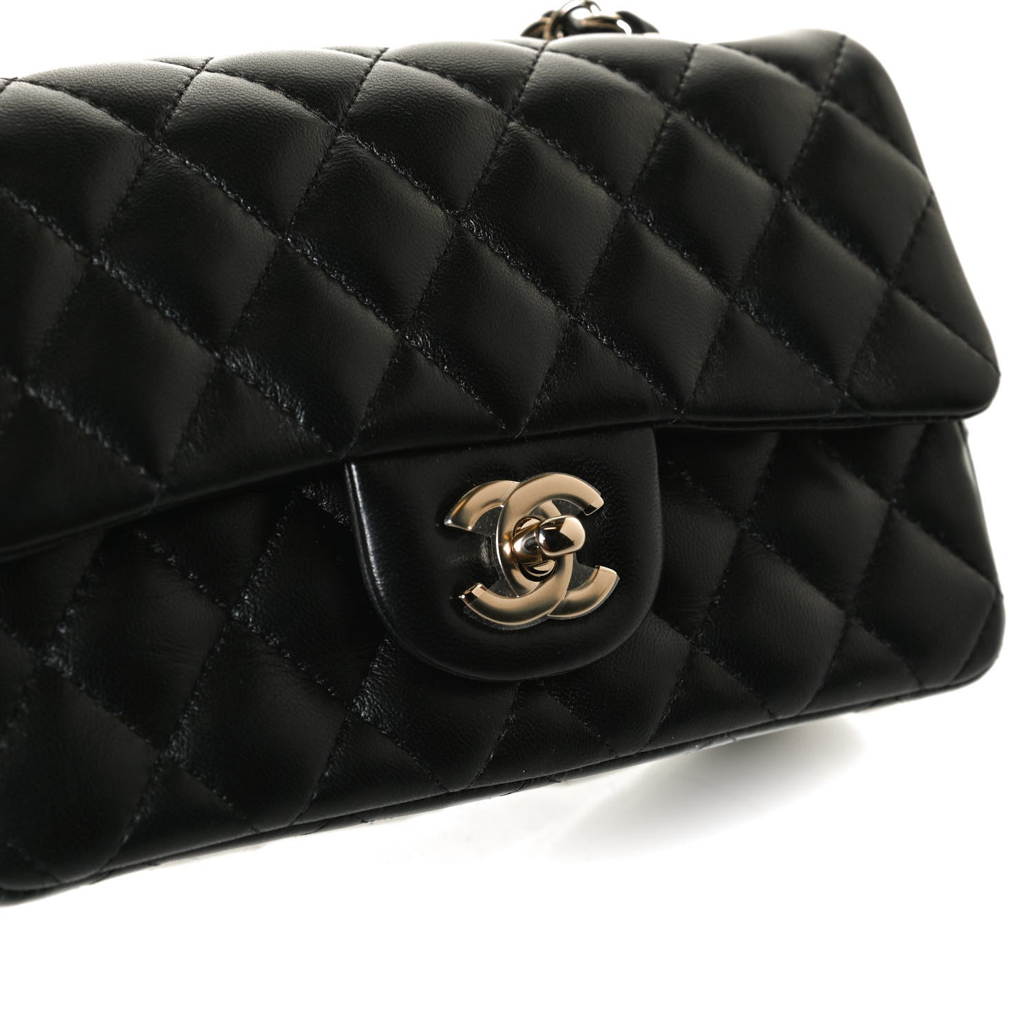 Chanel Lambskin Quilted Mini Rectangular Flap Black 10 of 12