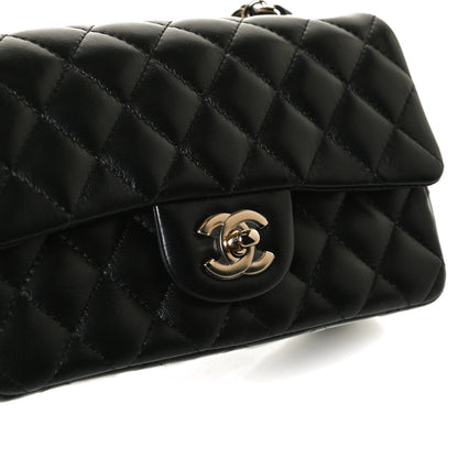 Chanel Lambskin Quilted Mini Rectangular Flap Black 10 of 12