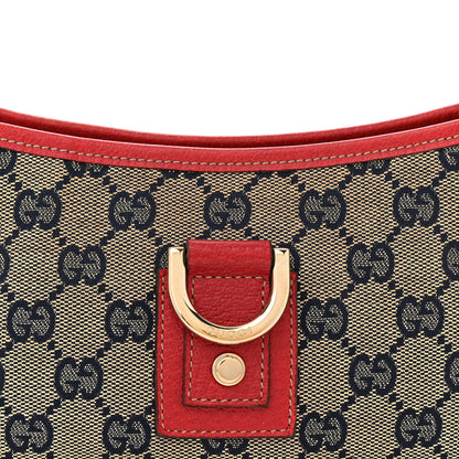 Gucci Monogram D Ring Abbey Pochette Navy Red 8 of 14