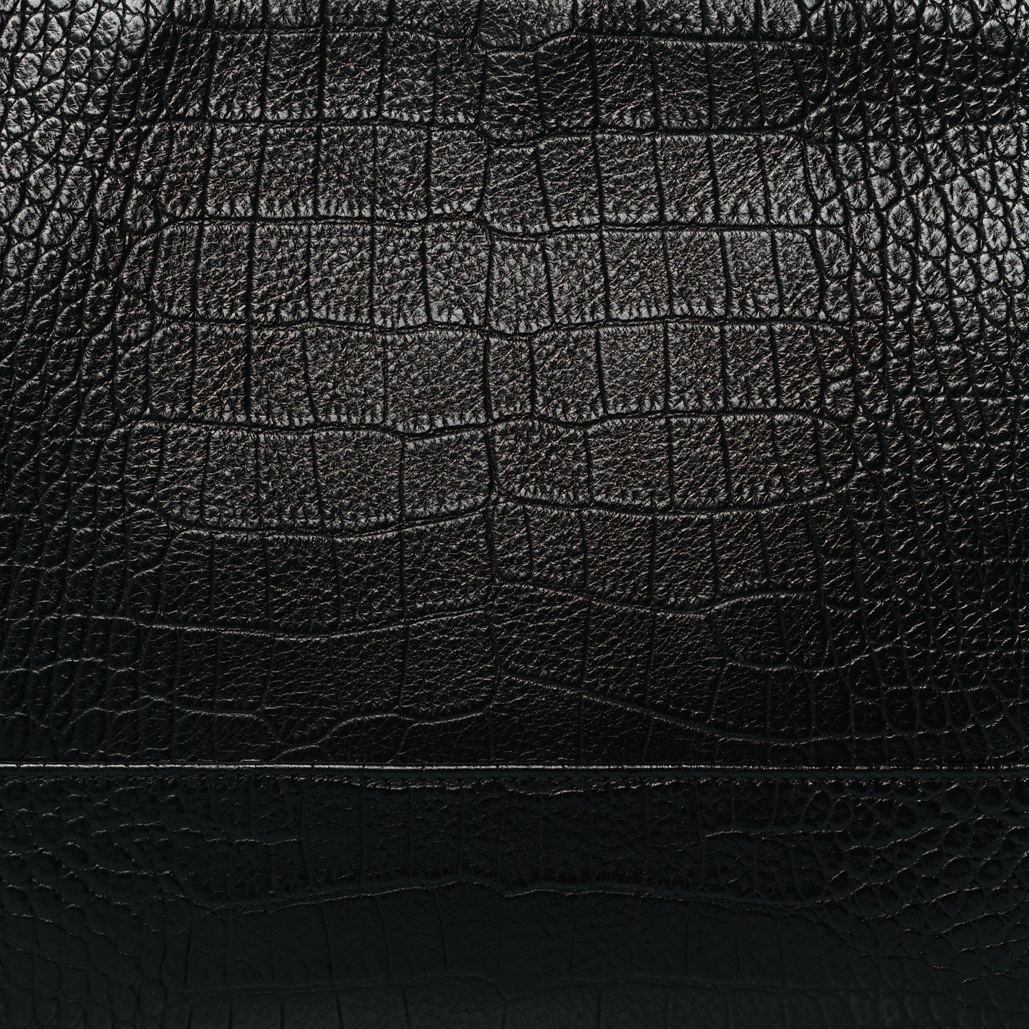Chanel Calfskin Crocodile Embossed Quilted Medium Gabrielle Cosmetic Case Black 8 of 11