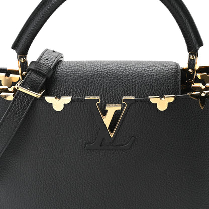 Louis Vuitton Taurillon Embellished Flower Crown Capucines PM Black 7 of 9