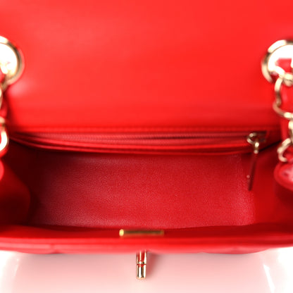 Chanel Lambskin Resin Crystal Square Quilted Monacoco Mini Flap Red 5 of 9