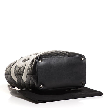 Chanel Calfskin Quilted Medium Cambon Tote Black White 4 of 7