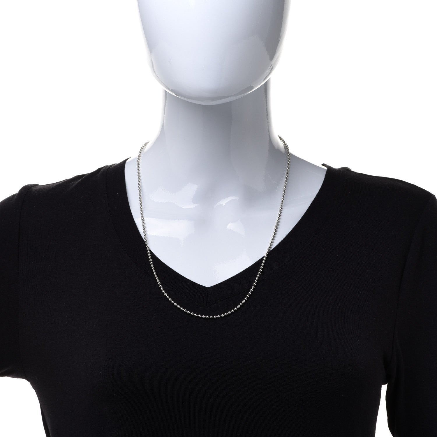 Tiffany Sterling Silver 2.5mm Beads Necklace 24" 2 of 6