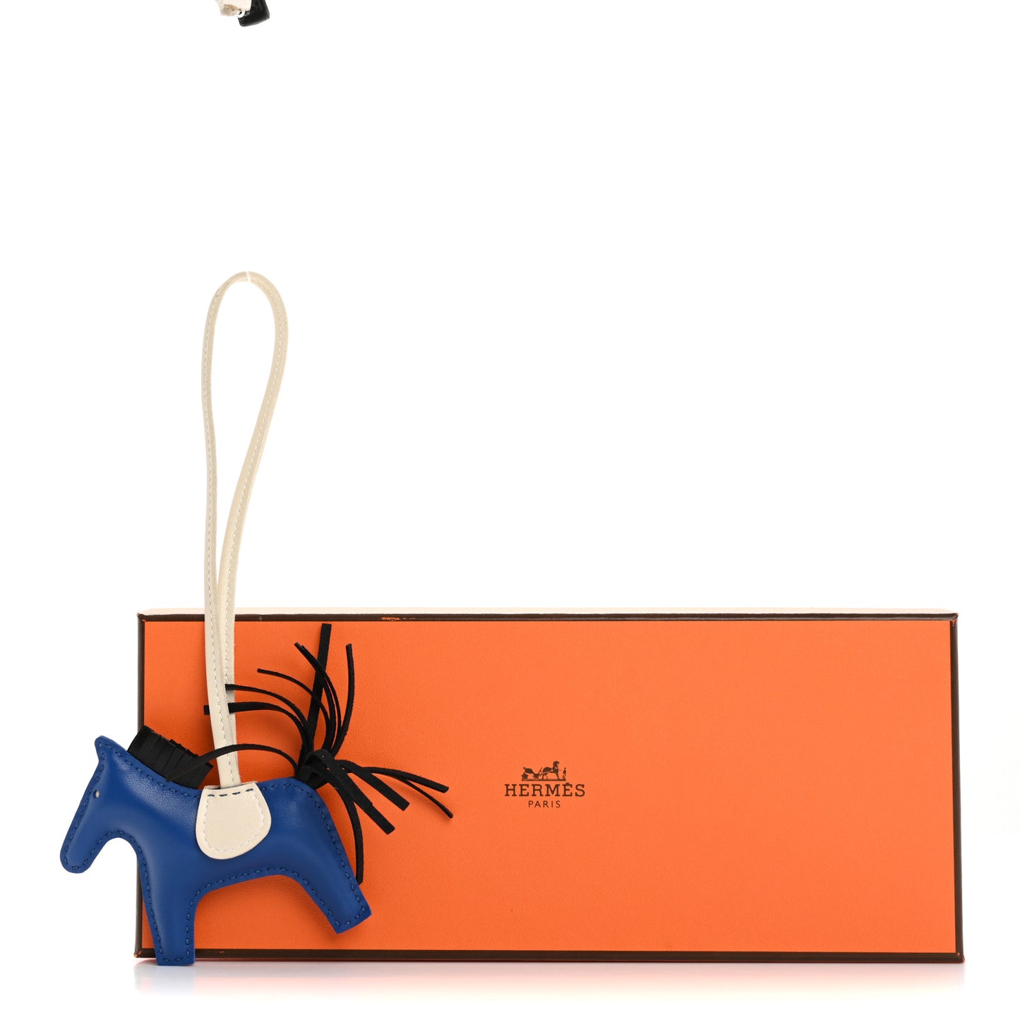Milo Lambskin Grigri Rodeo Horse Bag Charm PM Bleu France Nata Black