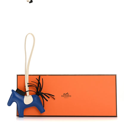 Hermes Milo Lambskin Grigri Rodeo Horse Bag Charm PM Bleu France Nata Black 4 of 4
