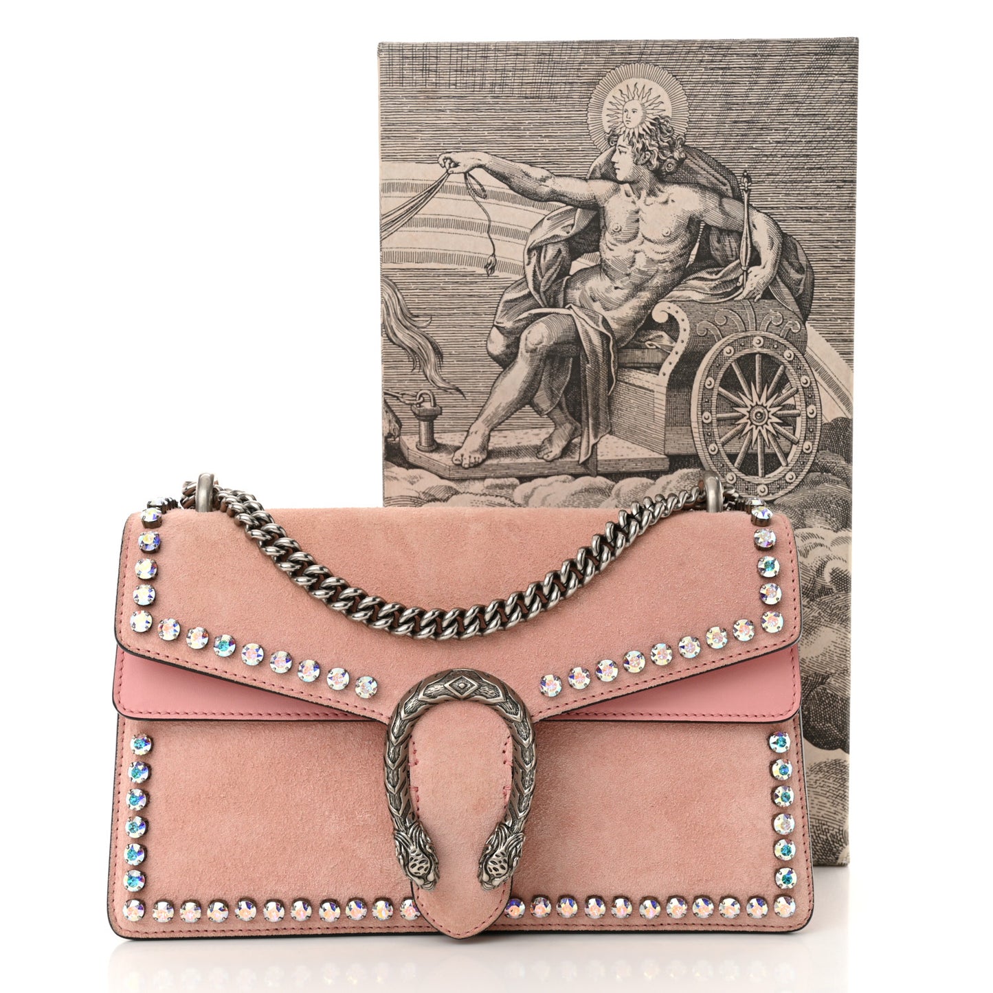 Suede Crystal Small Dionysus Shoulder Bag Peonia