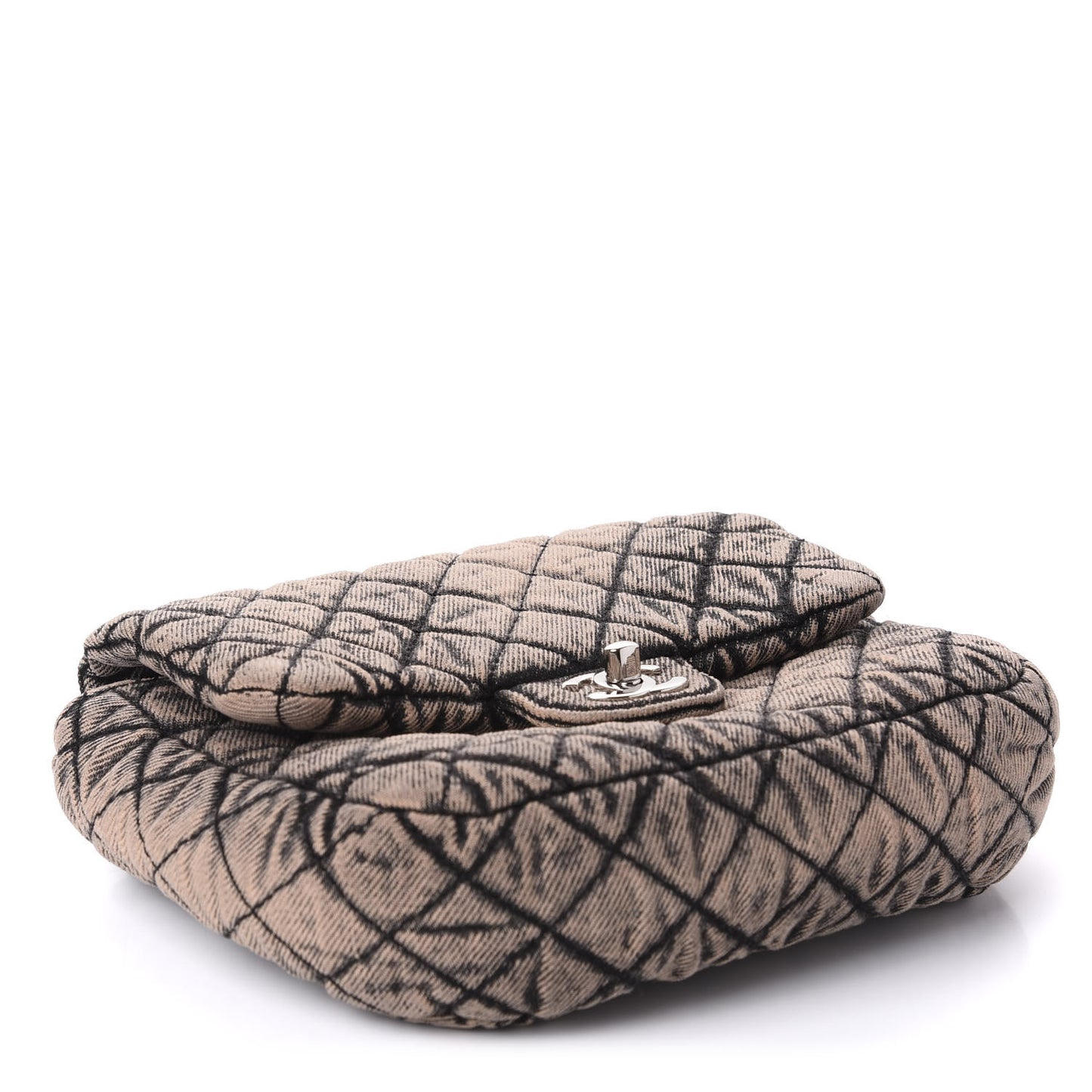 Washed Denim Quilted Small Denimpression Flap Rose Clair