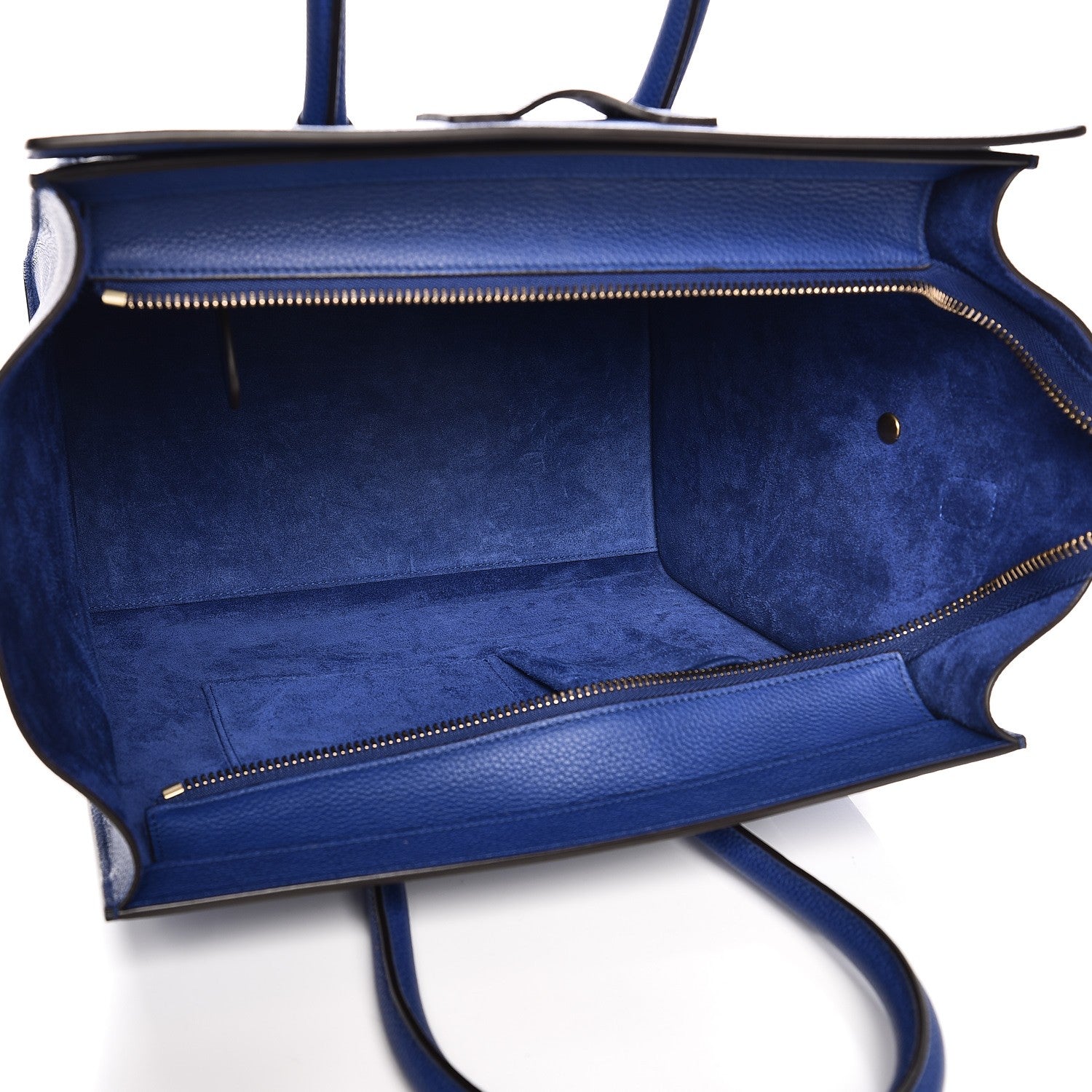 Celine Drummed Calfskin Mini Luggage Indigo 5 of 8
