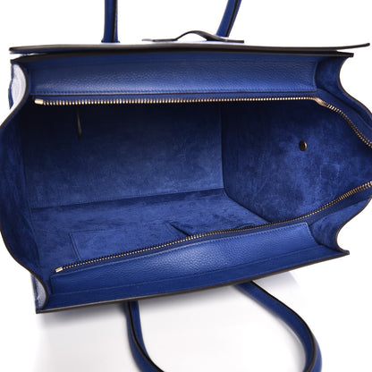 Celine Drummed Calfskin Mini Luggage Indigo 5 of 8