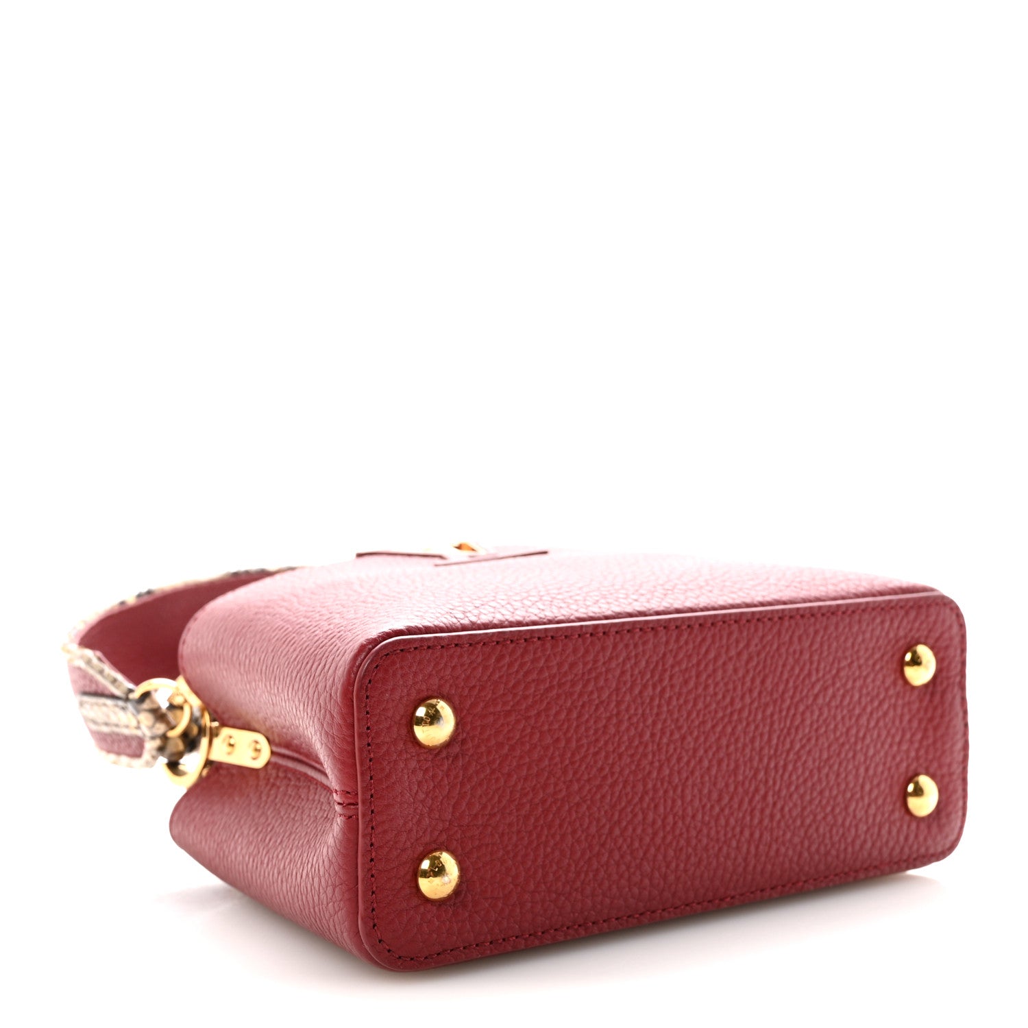 Louis Vuitton Taurillon Snakeskin Mini Capucines Burgundy 4 of 9