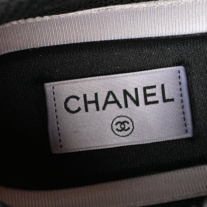 Chanel Mesh Suede Calfskin Grained Calfskin Womens CC Sneakers 41 White Black 8 of 9