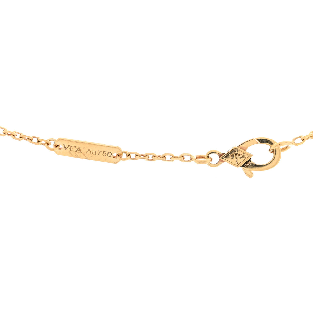 Van Cleef & Arpels 18K Yellow Gold Black Onyx Vintage Alhambra Pendant Necklace 4 of 4