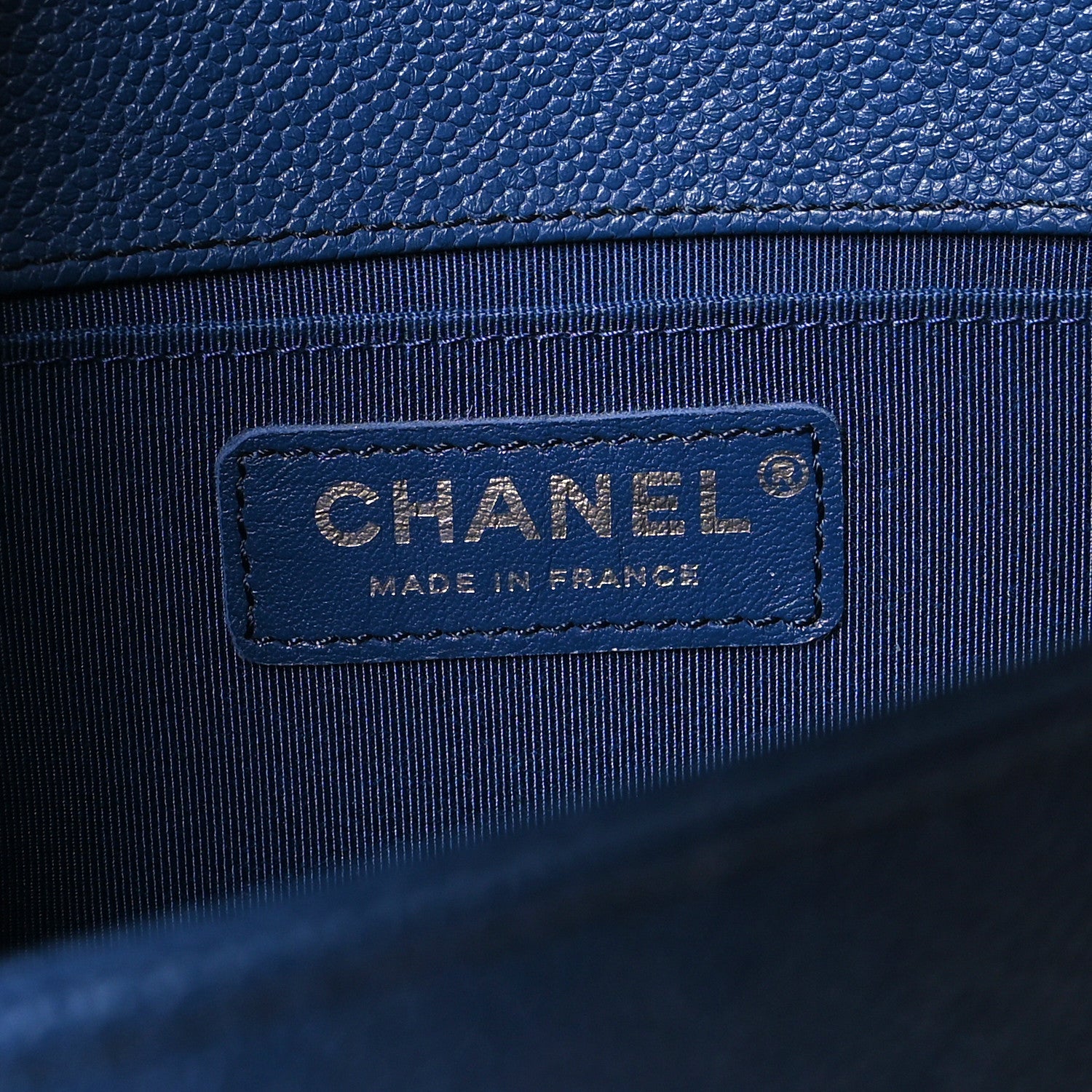 Chanel Caviar Quilted Medium Boy Flap Dark Blue 6 of 10