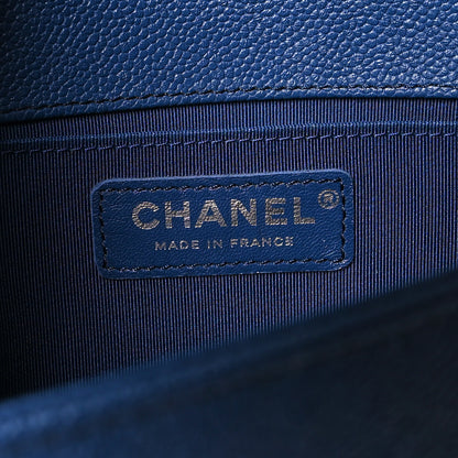 Chanel Caviar Quilted Medium Boy Flap Dark Blue 6 of 10