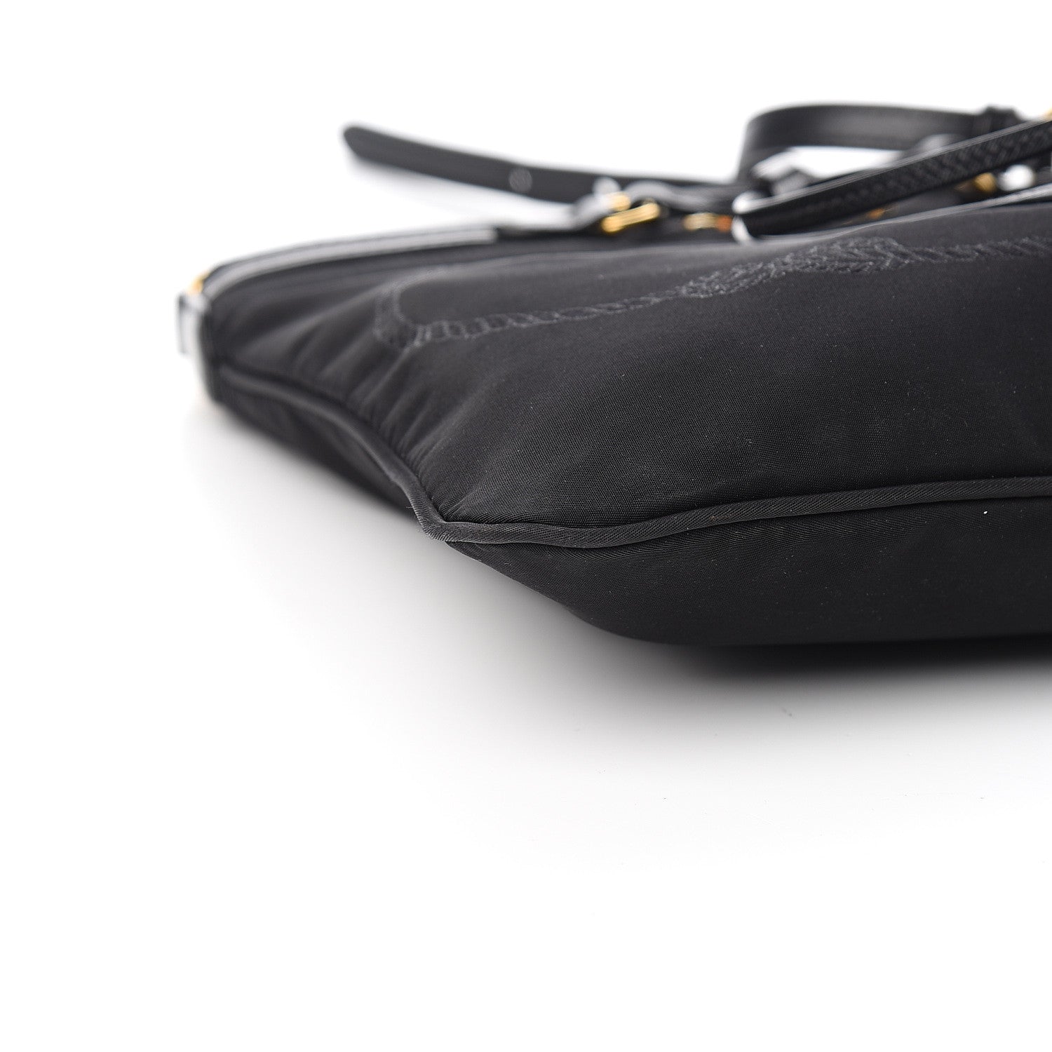 Prada Tessuto Nylon Saffiano Logo Crossbody Bag Black 8 of 10