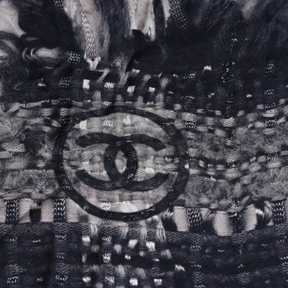 Chanel Silk Weave Print Scarf Black 5 of 6