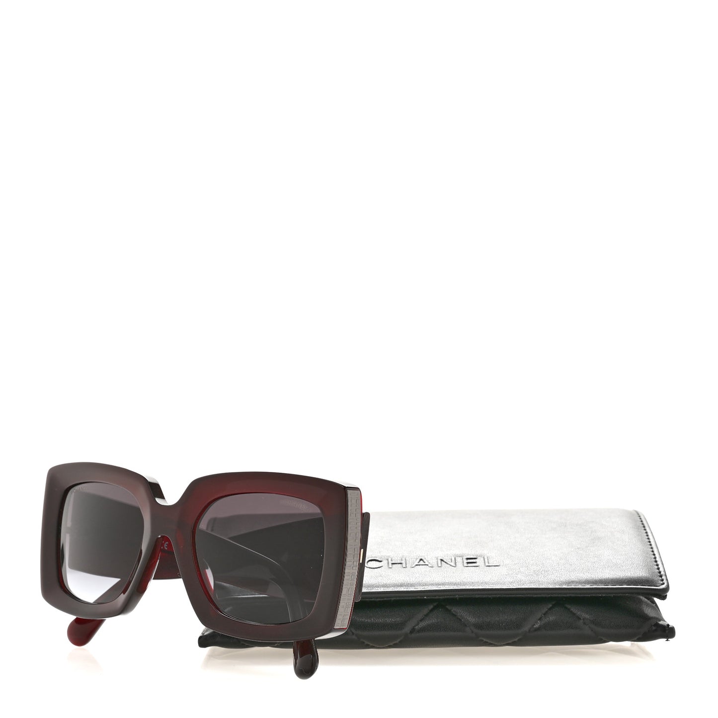 Acetate Rectangle Sunglasses 5435-A Burgundy