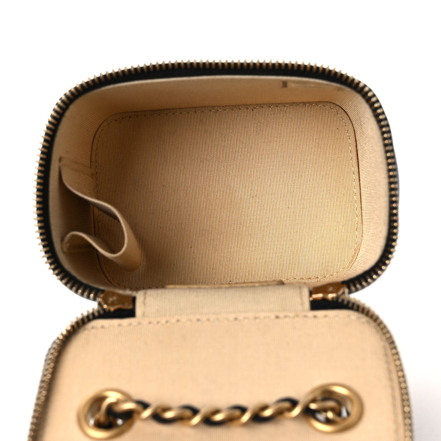Chanel Lambskin Quilted Mini Pearl Crush Vanity Case With Chain Black 4 of 10