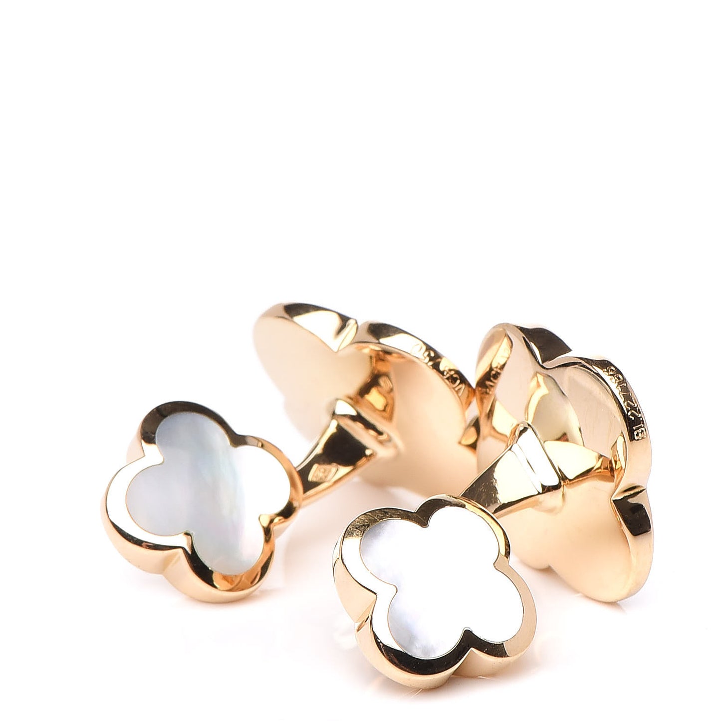 18K Yellow Gold Mother of Pearl Pure Alhambra Cufflinks