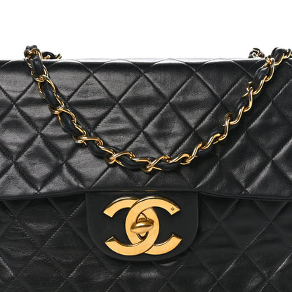 Chanel Lambskin Quilted XL Jumbo Single Flap Black 8 of 11