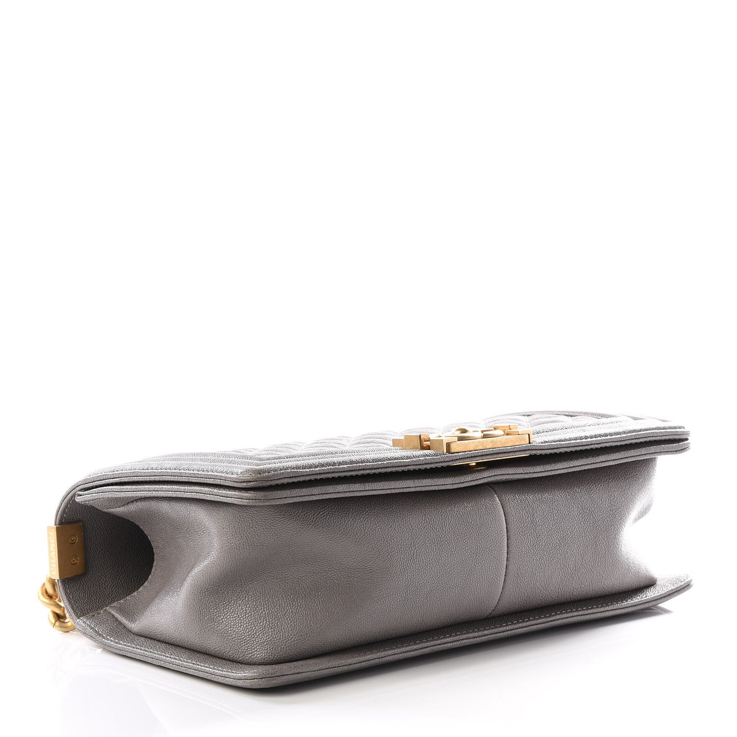 Caviar Quilted Medium Boy Flap Grey
