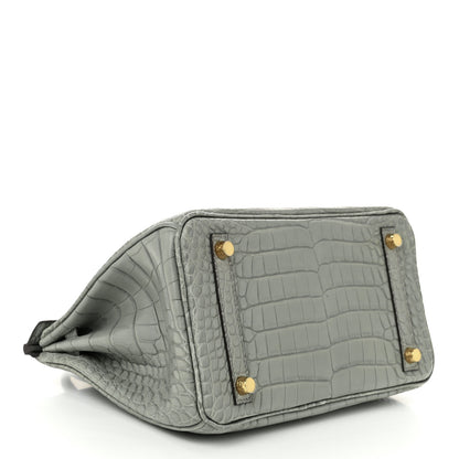 Hermes Matte Alligator Birkin 25 Gris Ciment 4 of 11