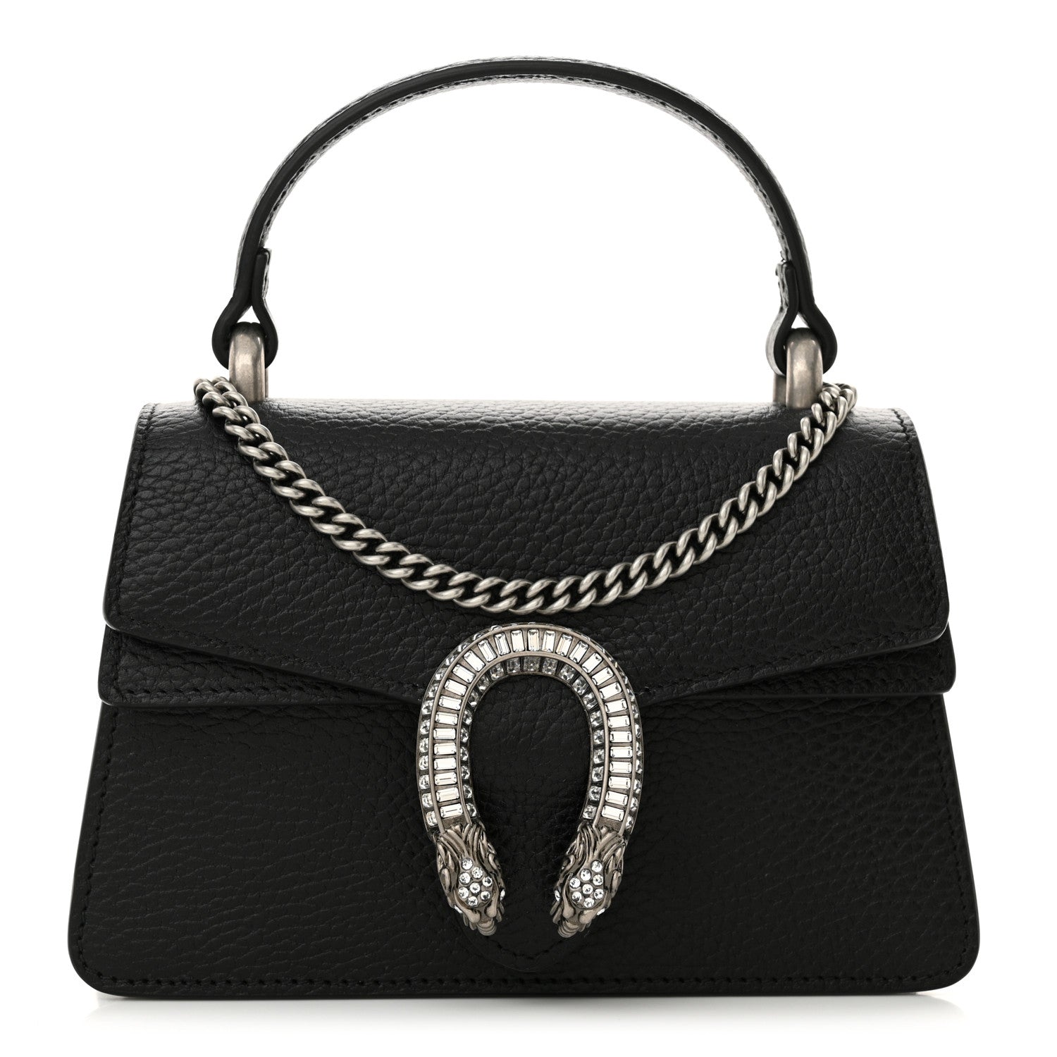 Gucci Dollar Calfskin Crystal Mini Dionysus Top Handle Bag Black Crystal 1 of 11