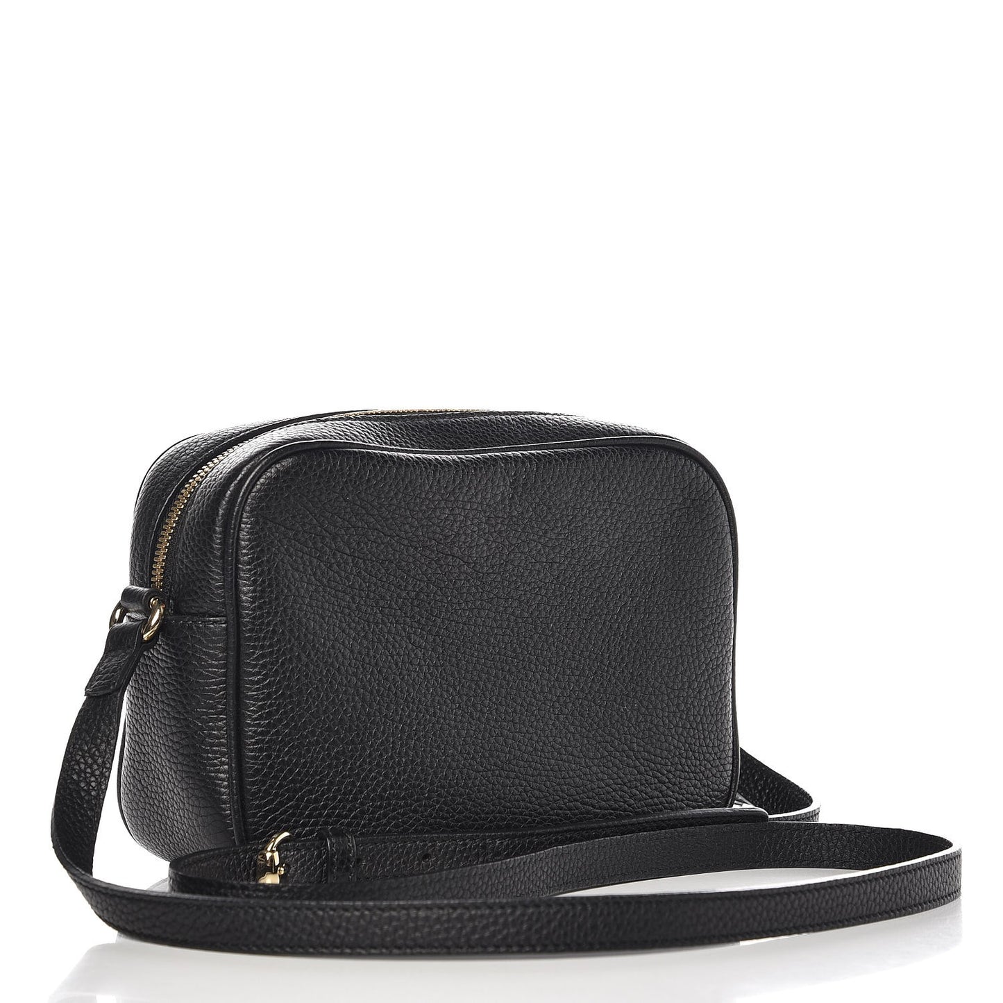 Pebbled Calfskin Small Soho Disco Bag Black