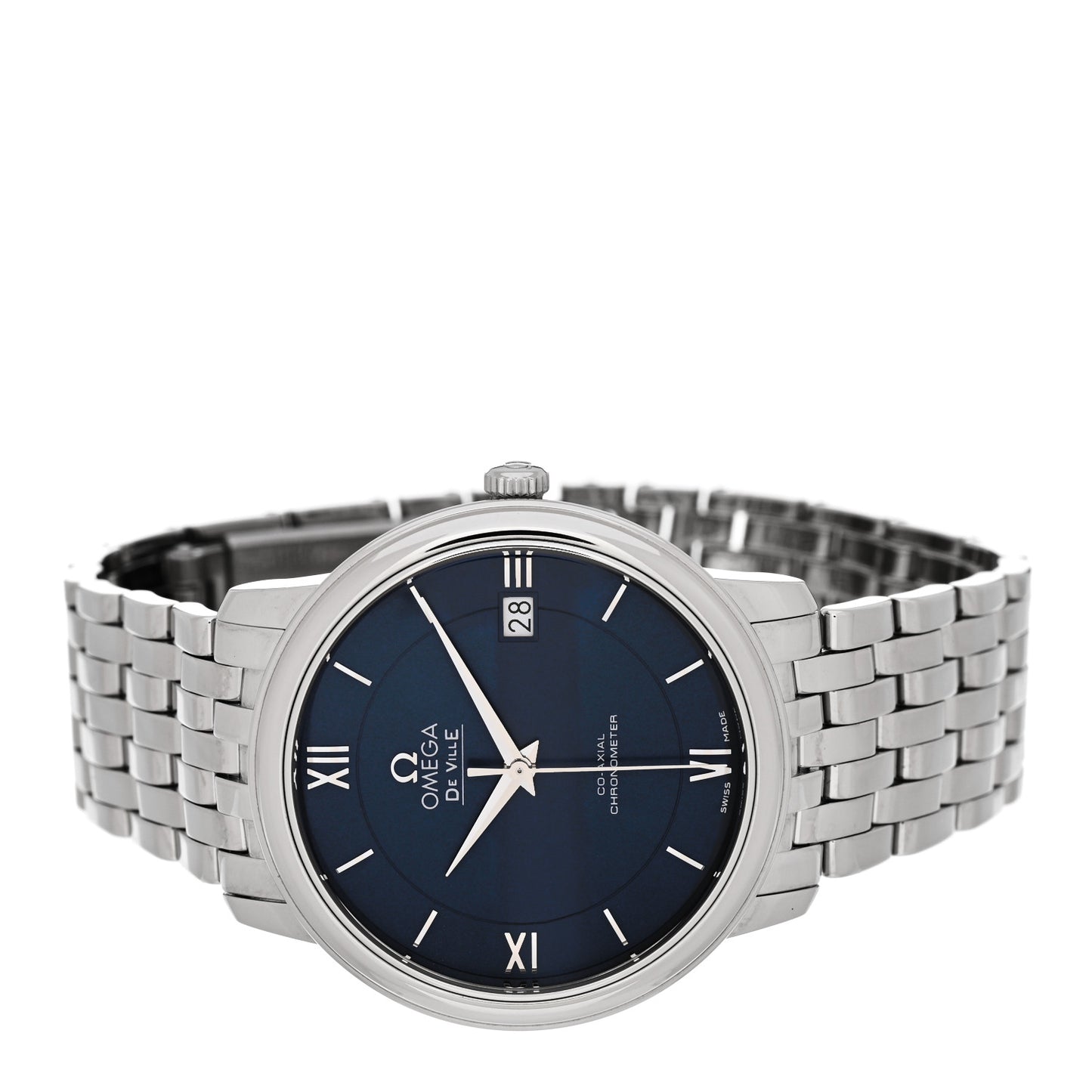 Stainless Steel 37mm De Ville Prestige Co-Axial Automatic Watch Blue 424.10.37.20.03.001